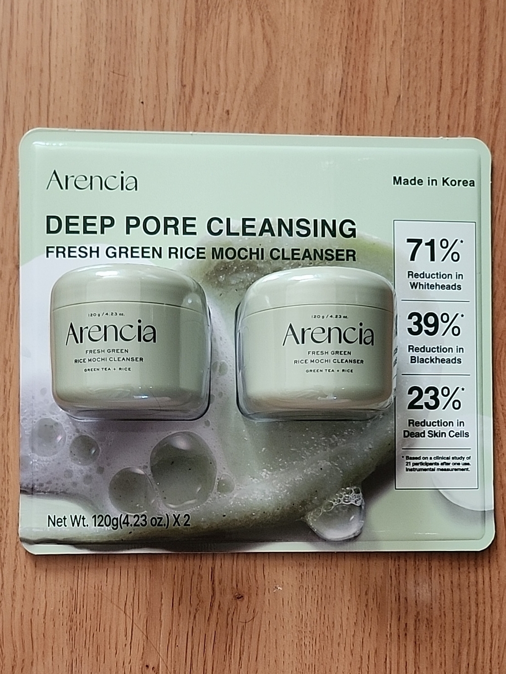 Arencia: Korea Deep Pore Cleansing Fresh Green Rice Mochi Cleanser 2pk